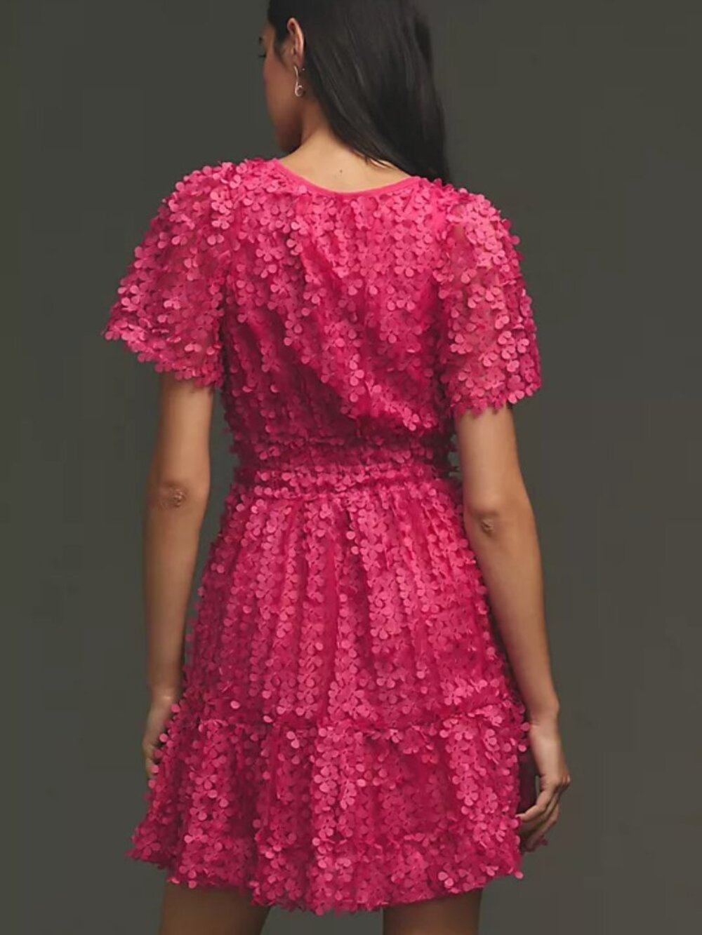 Anthropologie The Somerset Mini Pink Dress Floral Appliqué Edition Small P - Picture 2 of 12